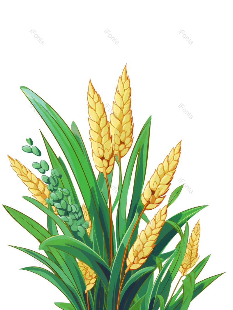 卡通图片,麦子元素,麦田PNG,麦穗免抠素材